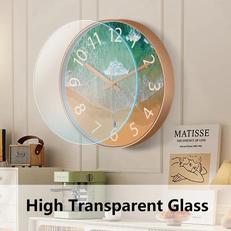 Coastal Themed Wall Clock Vacation Style For Seaside Villas Coastal Living Rooms Bedrooms Wall Clock Noiseless thumbnail 4