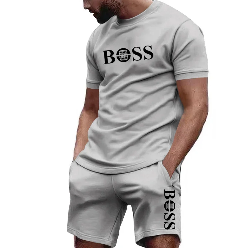 Men's two-piece sportswear short-sleeved T-shirt and pants set running and fitness sportswear summer 2025 big discount thumbnail 4