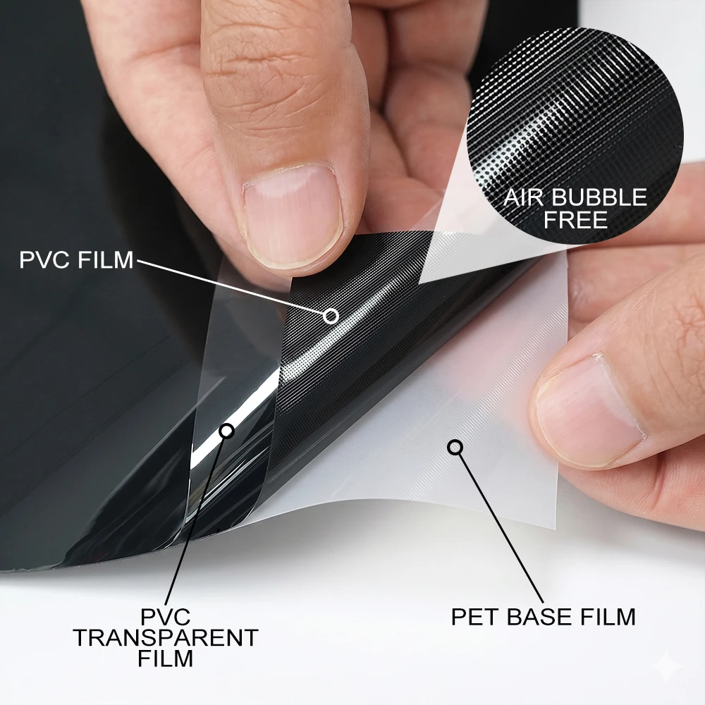 Ultra Gloss PET Piano Black Vinyl Wrap Film Sticker Auto Decoration Accessories Glossy Black Self Adhesive Vinyl Bubble Air Free thumbnail 6