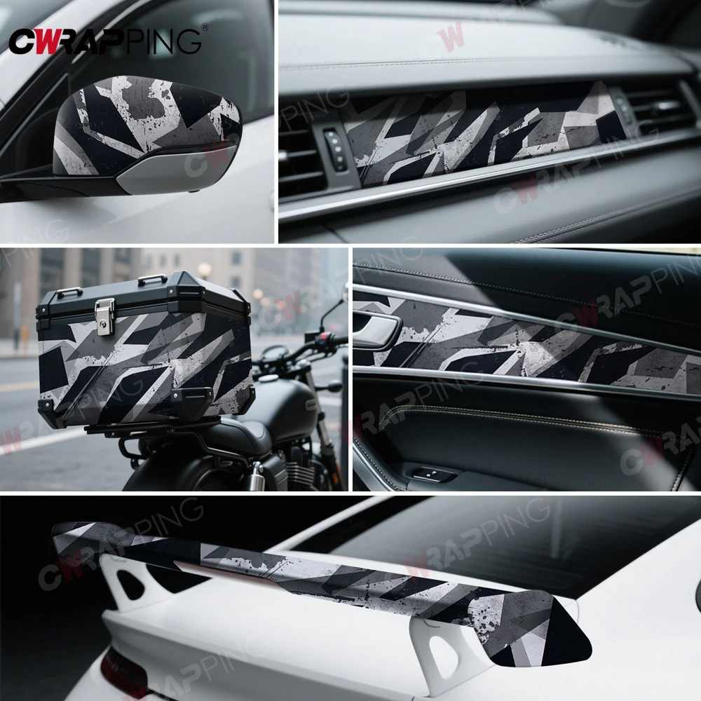 Waterproof Film Wrapping Vinyl Splash Ink Car Wrapping Sticker Geometric Camouflage Exterior Car Stickers Motorcycle Vinyls Wrap thumbnail 4