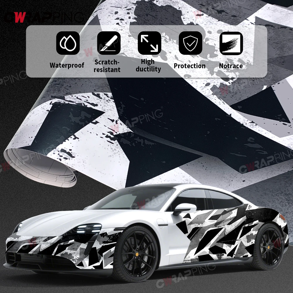 Waterproof Film Wrapping Vinyl Splash Ink Car Wrapping Sticker Geometric Camouflage Exterior Car Stickers Motorcycle Vinyls Wrap thumbnail 6