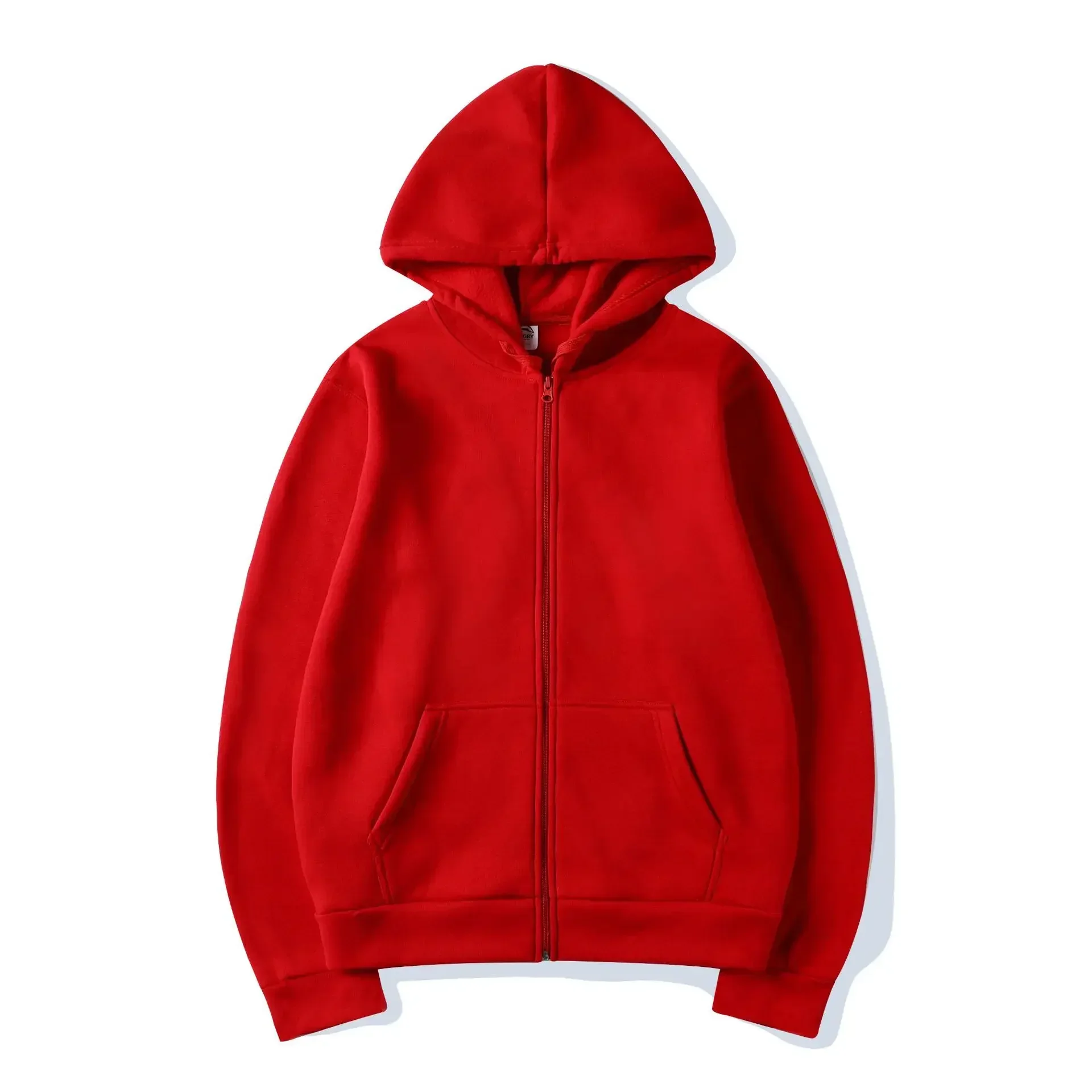 High Street Hoodie Men Solid Color Zip Up Long Sleeve Loose Jacket Coats Casual Hooded Sweatshirt Y2K Fashion Outdoor Clothes thumbnail 4