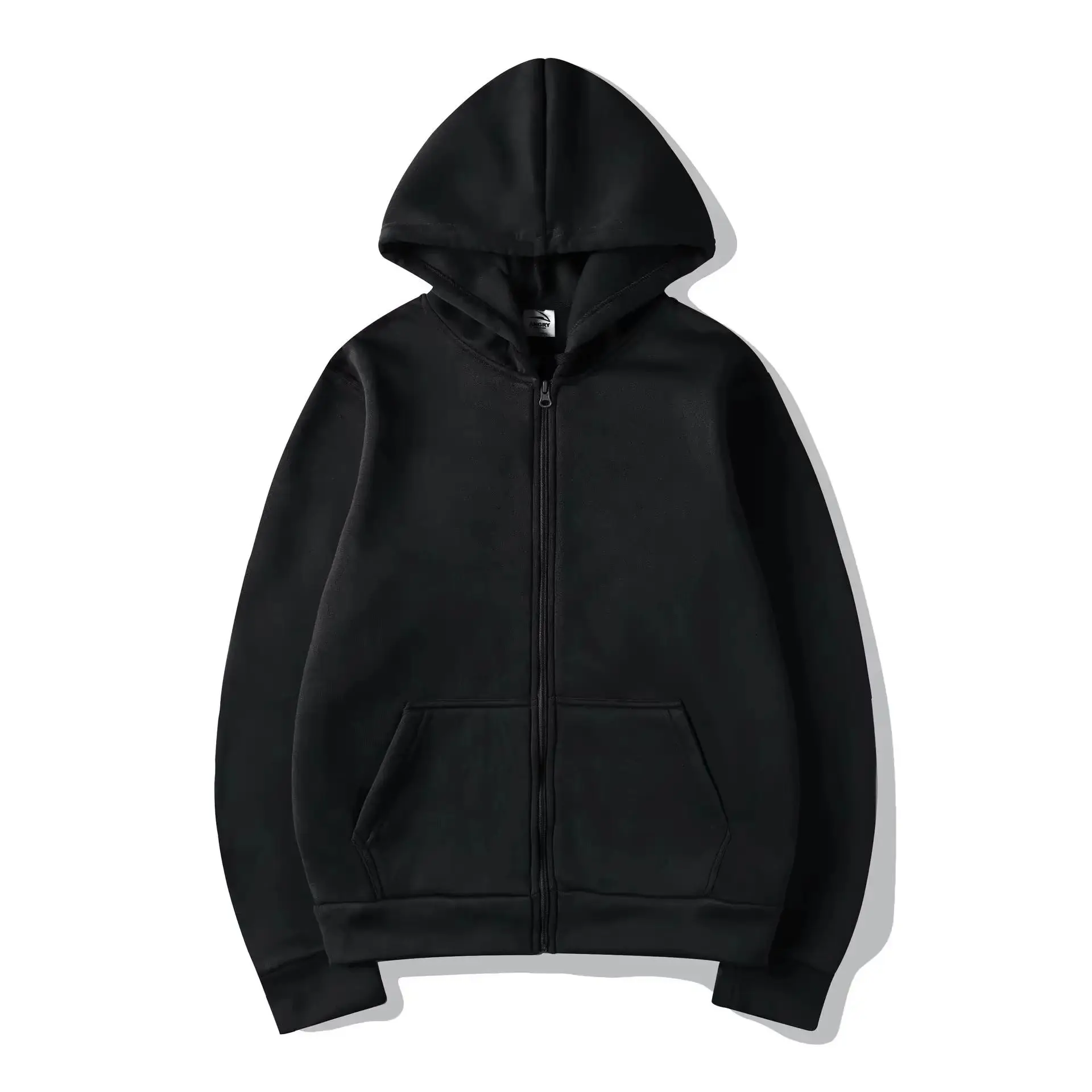 High Street Hoodie Men Solid Color Zip Up Long Sleeve Loose Jacket Coats Casual Hooded Sweatshirt Y2K Fashion Outdoor Clothes thumbnail 3