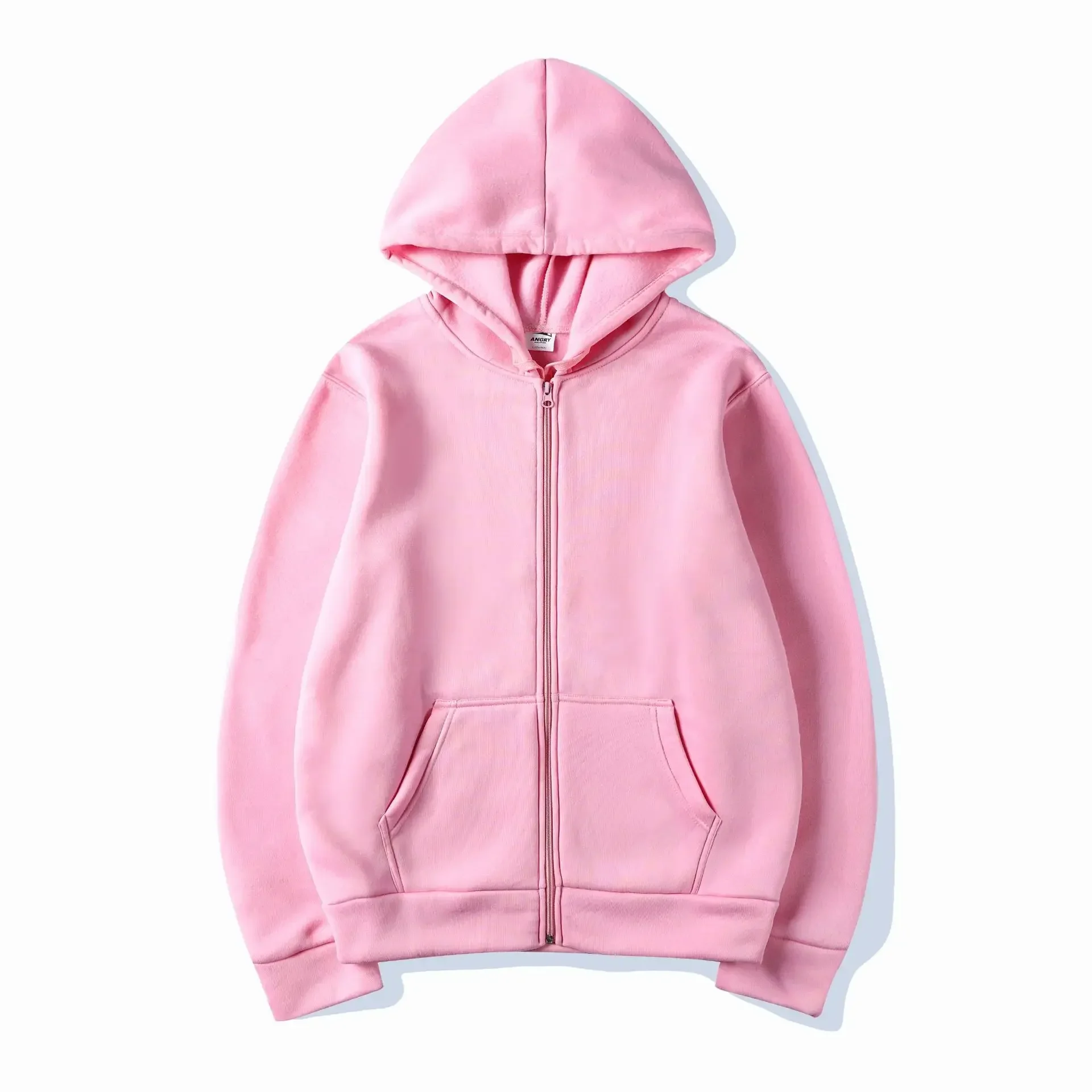 High Street Hoodie Men Solid Color Zip Up Long Sleeve Loose Jacket Coats Casual Hooded Sweatshirt Y2K Fashion Outdoor Clothes thumbnail 6