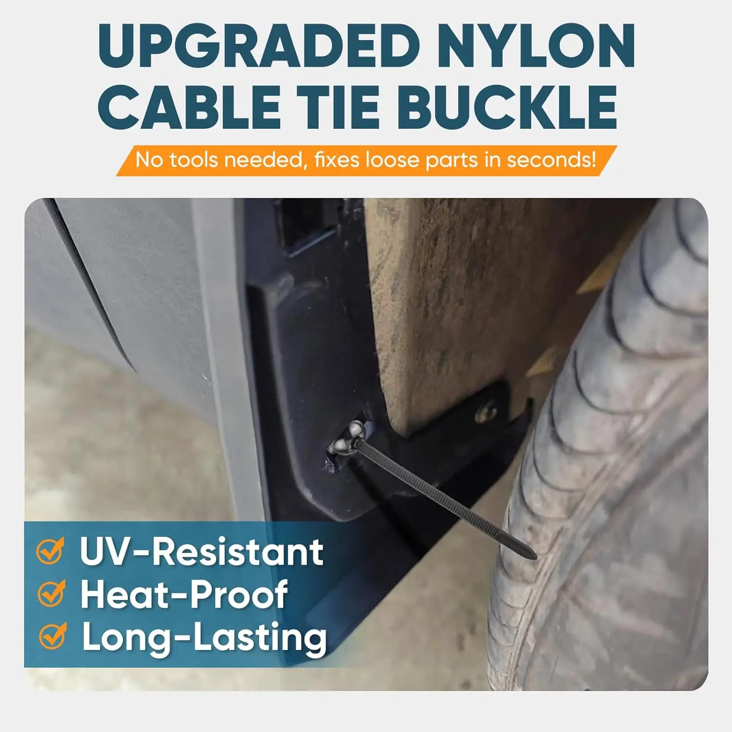 New Nylon Universal Cable Tie Buckle fixed through the core nail cable tie buckle mudguard fender inner lining trunk buckle thumbnail 2
