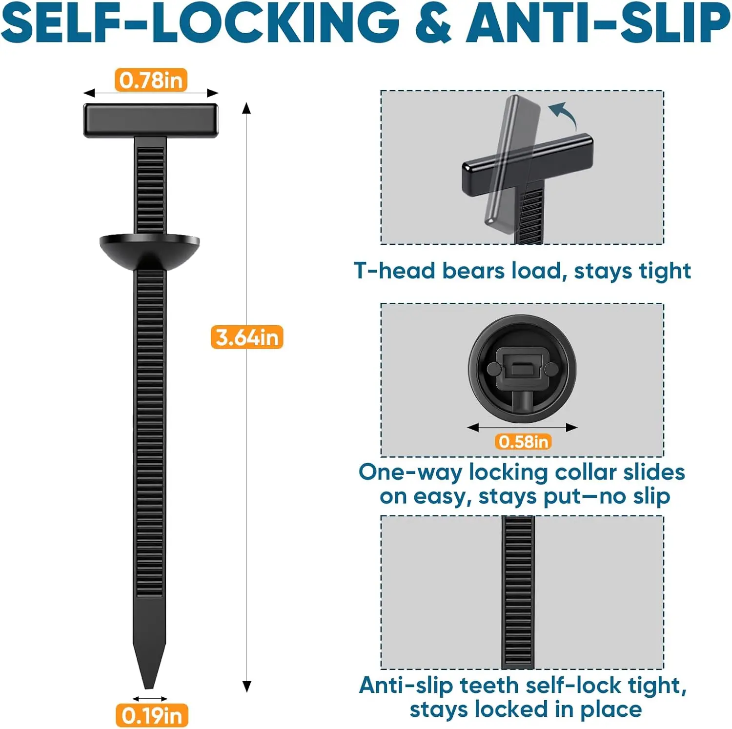 New Nylon Universal Cable Tie Buckle fixed through the core nail cable tie buckle mudguard fender inner lining trunk buckle thumbnail 3