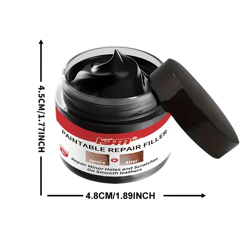 KJM Black Shoe Repair Filler: Quick-Dry Chemical Formula – Scratch Fix for Imitation Leather Shoes/Boots, Durable Refurbishment thumbnail 2