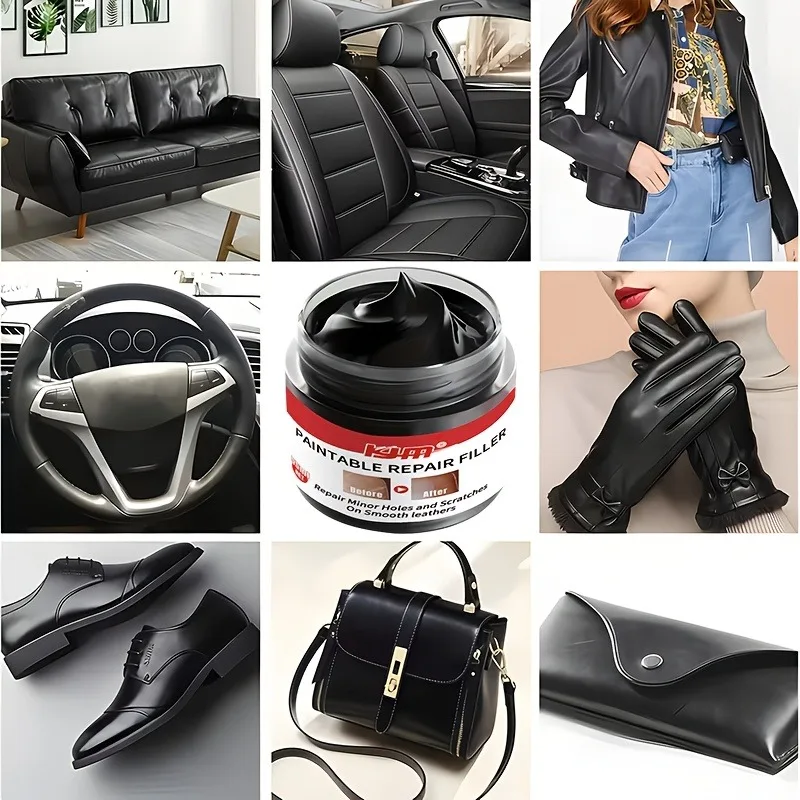 KJM Black Shoe Repair Filler: Quick-Dry Chemical Formula – Scratch Fix for Imitation Leather Shoes/Boots, Durable Refurbishment thumbnail 6