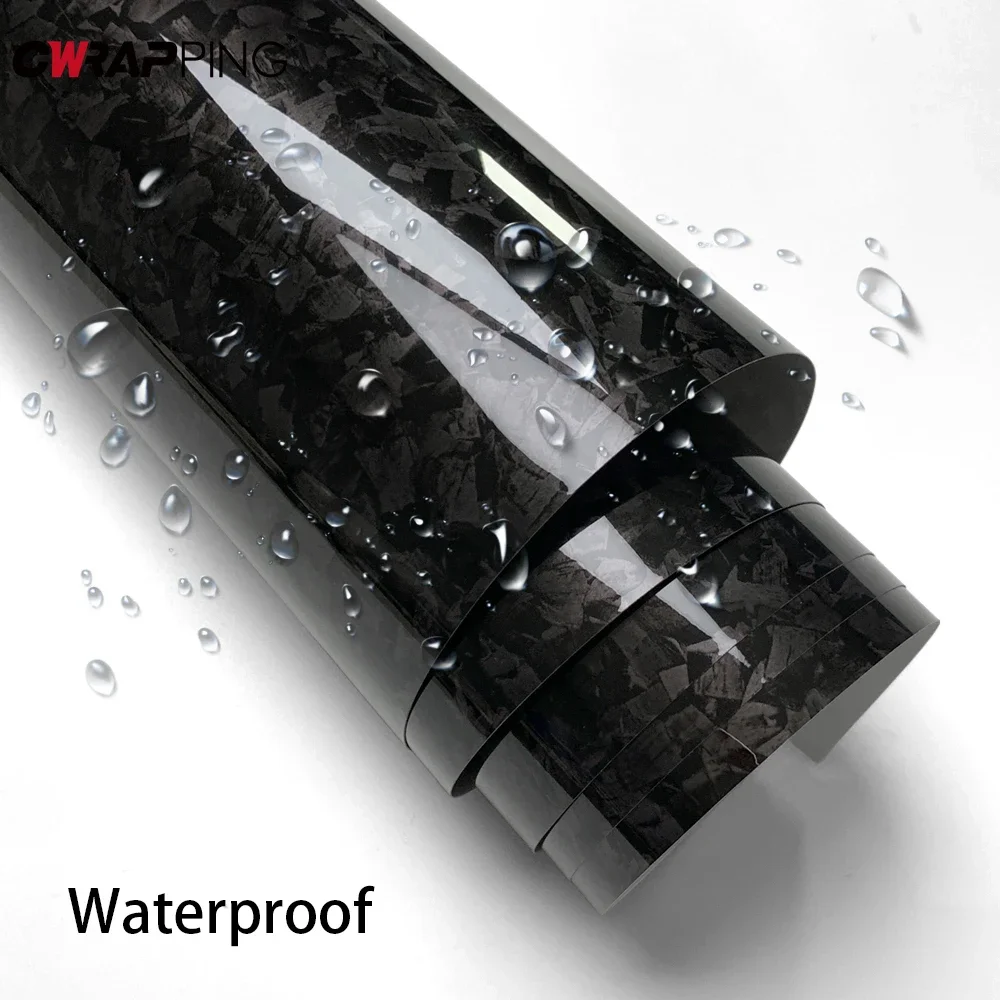 Carbon Fiber Sticker Waterproof Forged Carbon Film Wrapping Foil Car Cover Decals Vinyl Car Wrap Motorcycle Stickers Accessories thumbnail 2
