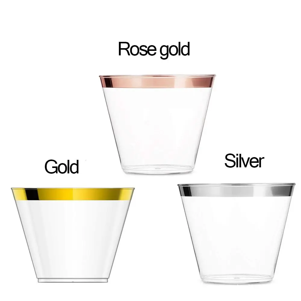10/20/30pcs Home Decor Wine Wedding Supplies Tableware Plastic Cups Disposable Transparent thumbnail 6