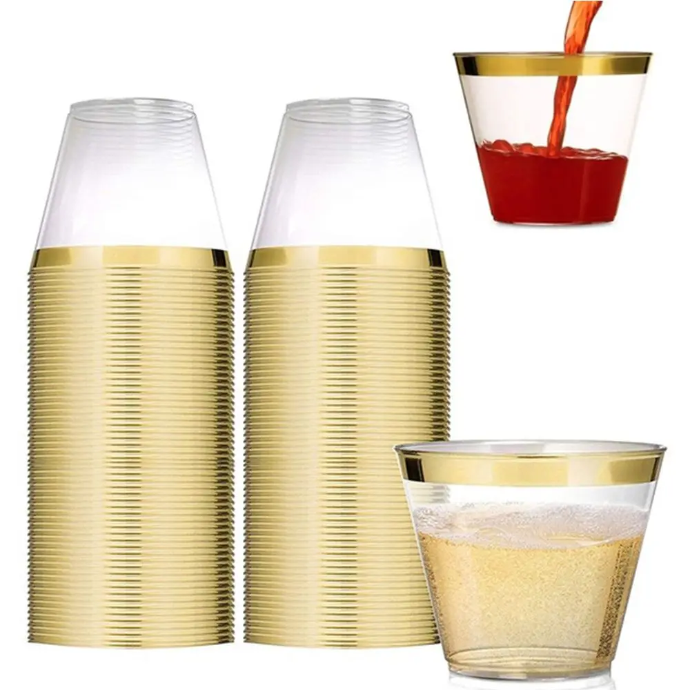 10/20/30pcs Home Decor Wine Wedding Supplies Tableware Plastic Cups Disposable Transparent