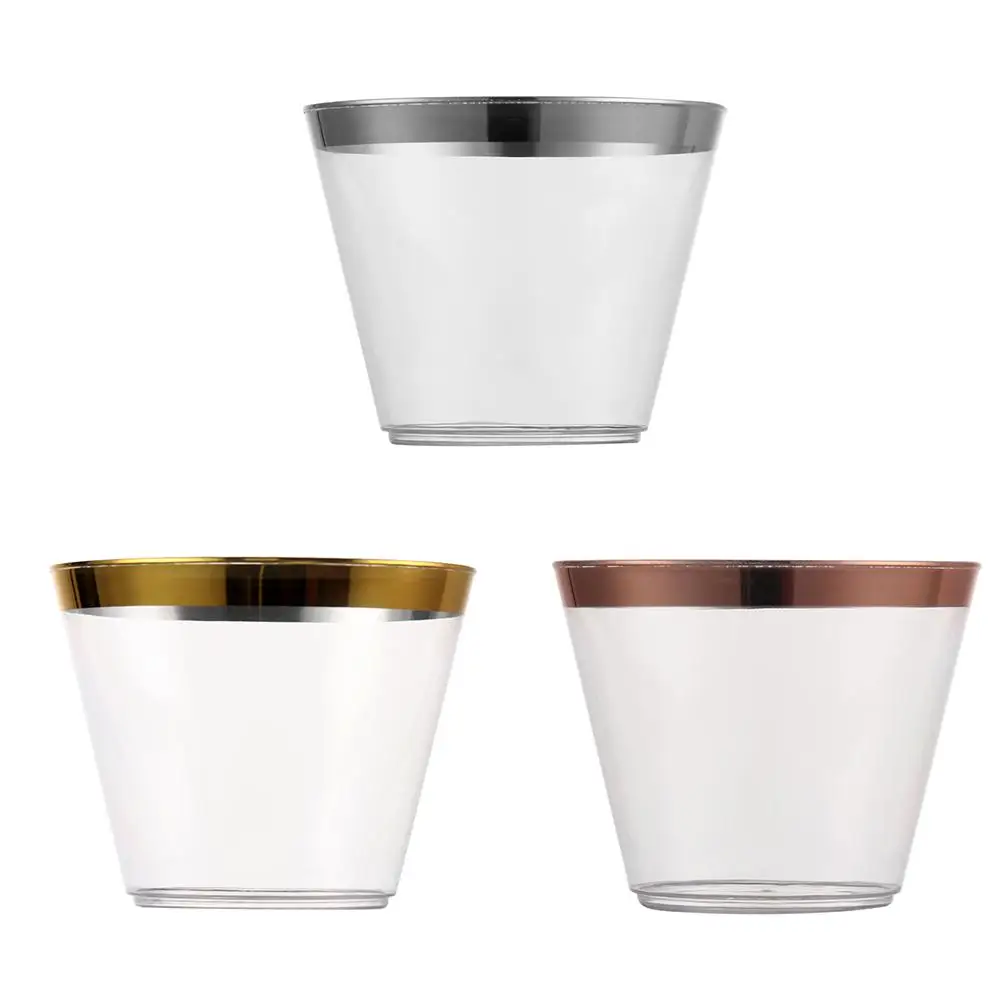 10/20/30pcs Home Decor Wine Wedding Supplies Tableware Plastic Cups Disposable Transparent thumbnail 2