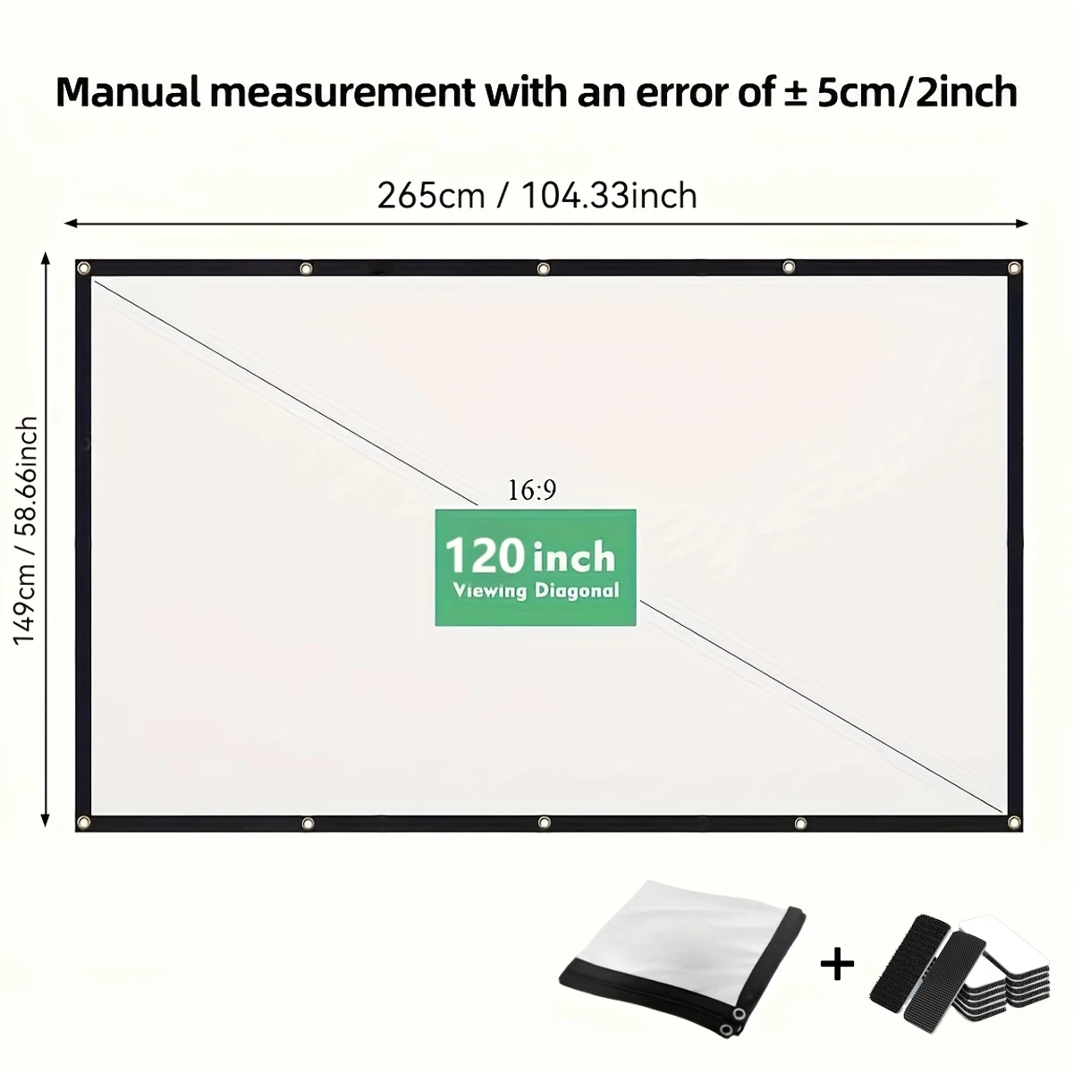 Portable Projector Screen 16:9 White Foldable Grey Projection Home Cinema House Indoor Outdoor Theater 4K HD 1080P For HY300