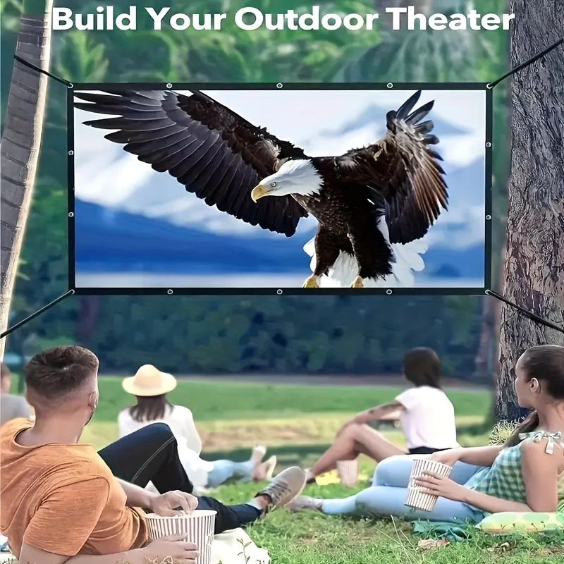 Portable Projector Screen 16:9 White Foldable Grey Projection Home Cinema House Indoor Outdoor Theater 4K HD 1080P For HY300 thumbnail 3