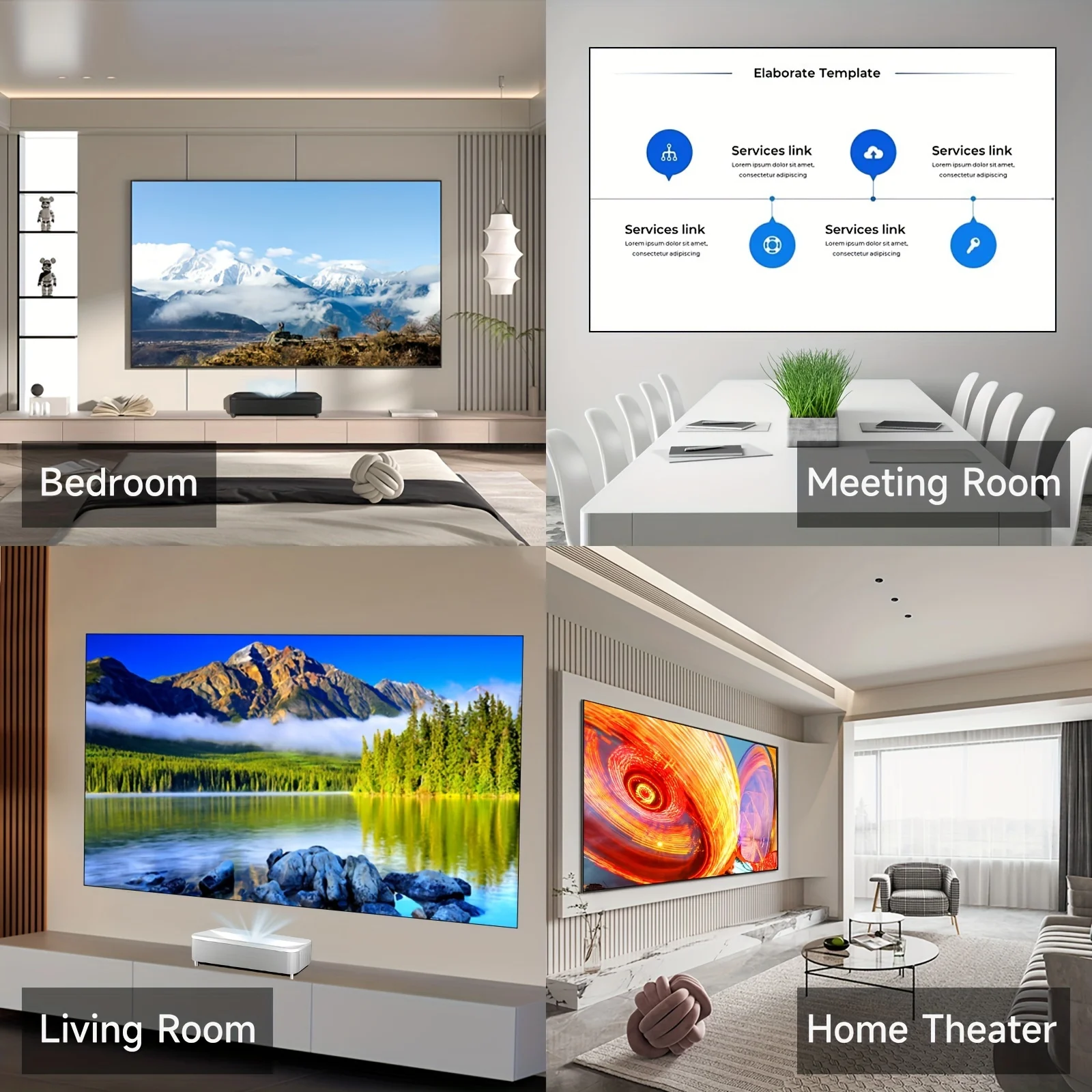 Portable Projector Screen 16:9 White Foldable Grey Projection Home Cinema House Indoor Outdoor Theater 4K HD 1080P For HY300 thumbnail 4