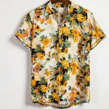 Hawaiian 3D Printed Shirt Amazon Independent Station Bestseller Notch Collar Short Sleeve Shirt thumbnail 5