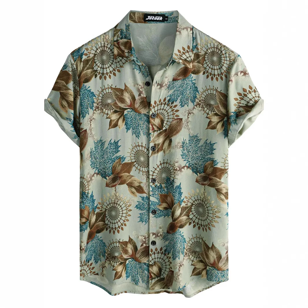 Hawaiian 3D Printed Shirt Amazon Independent Station Bestseller Notch Collar Short Sleeve Shirt thumbnail 2