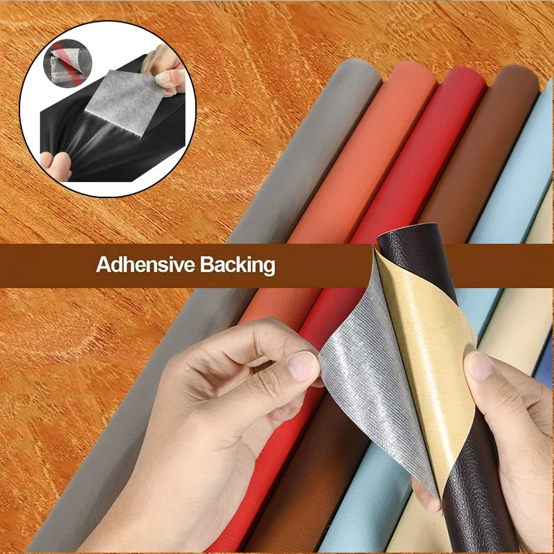 Self Adhesive DIY Leather Genuine Repair Real Craft Black Patch PU House Fix for Sofa Car Seat Bag Patches Fabric Full Grain thumbnail 2