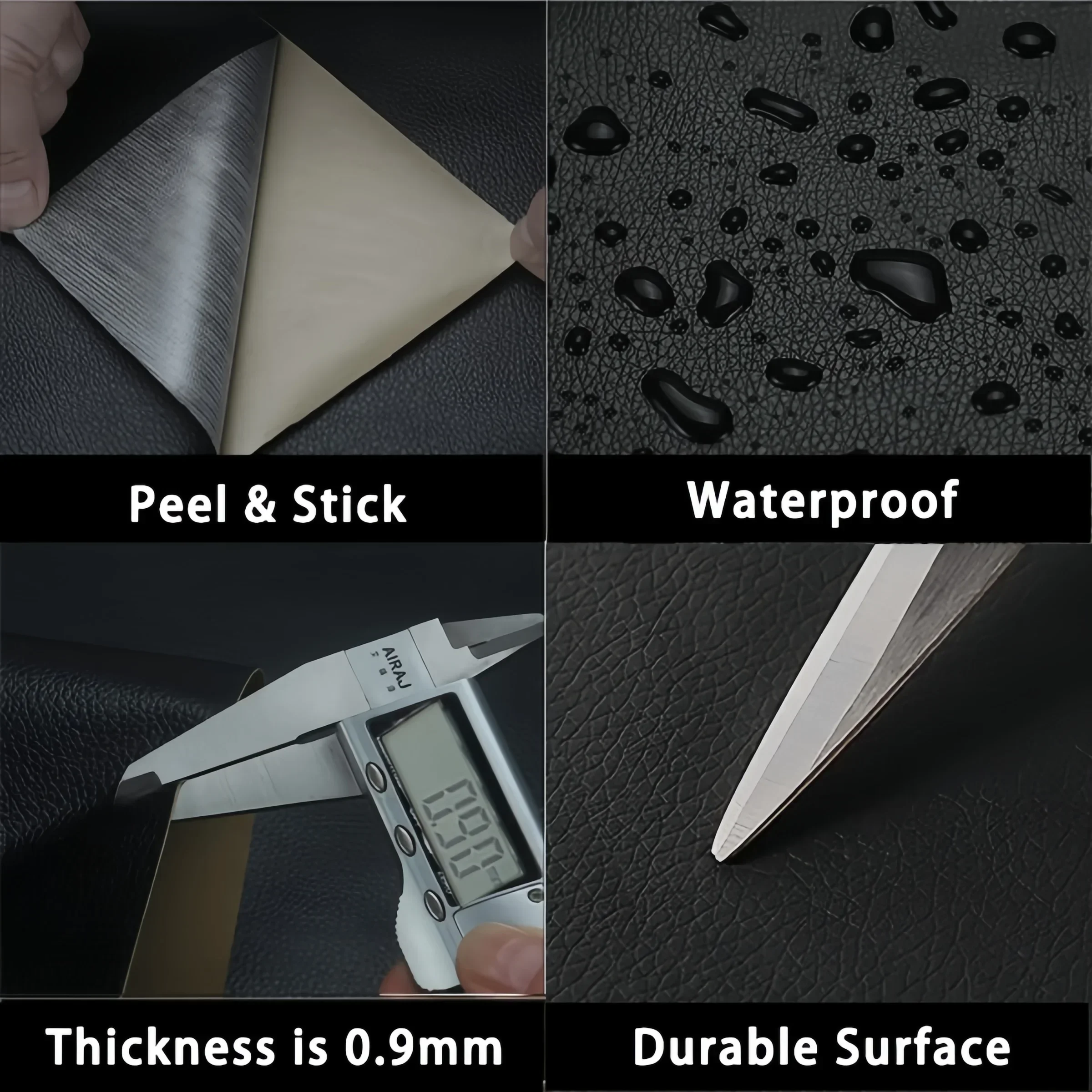 Self Adhesive DIY Leather Genuine Repair Real Craft Black Patch PU House Fix for Sofa Car Seat Bag Patches Fabric Full Grain thumbnail 5
