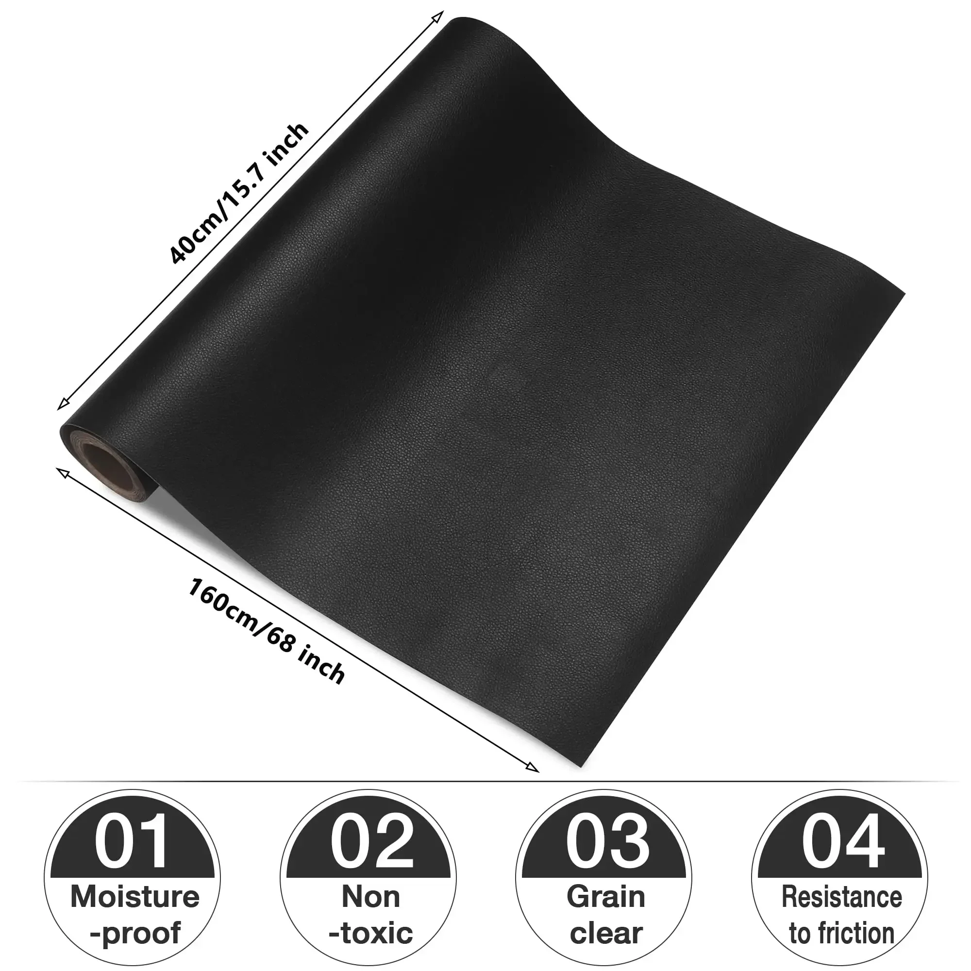 Self Adhesive DIY Leather Genuine Repair Real Craft Black Patch PU House Fix for Sofa Car Seat Bag Patches Fabric Full Grain thumbnail 3