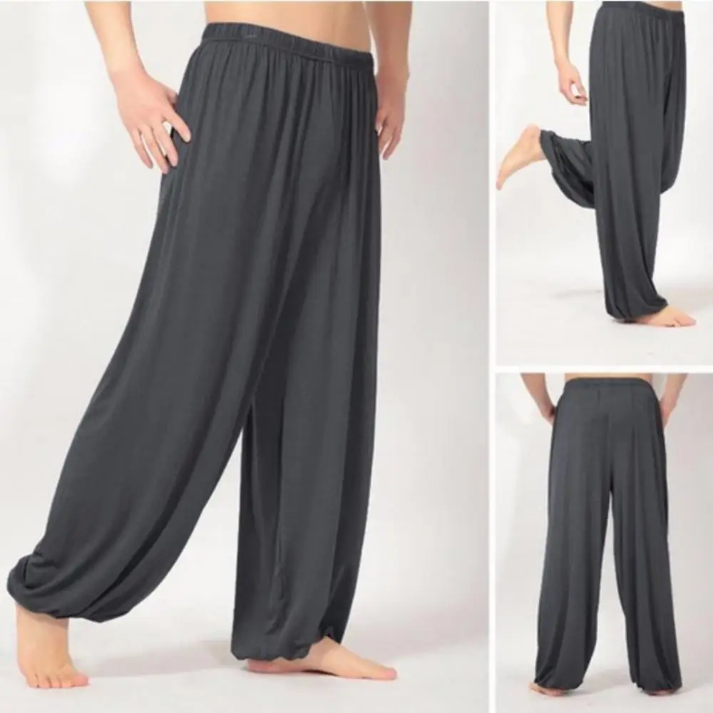 2026 Modal Men Pants Casual Harem Pants Solid Long Belly Dance Pants Boho Wide Trousers Baggy Trousers Joggers Sweatpants thumbnail 4