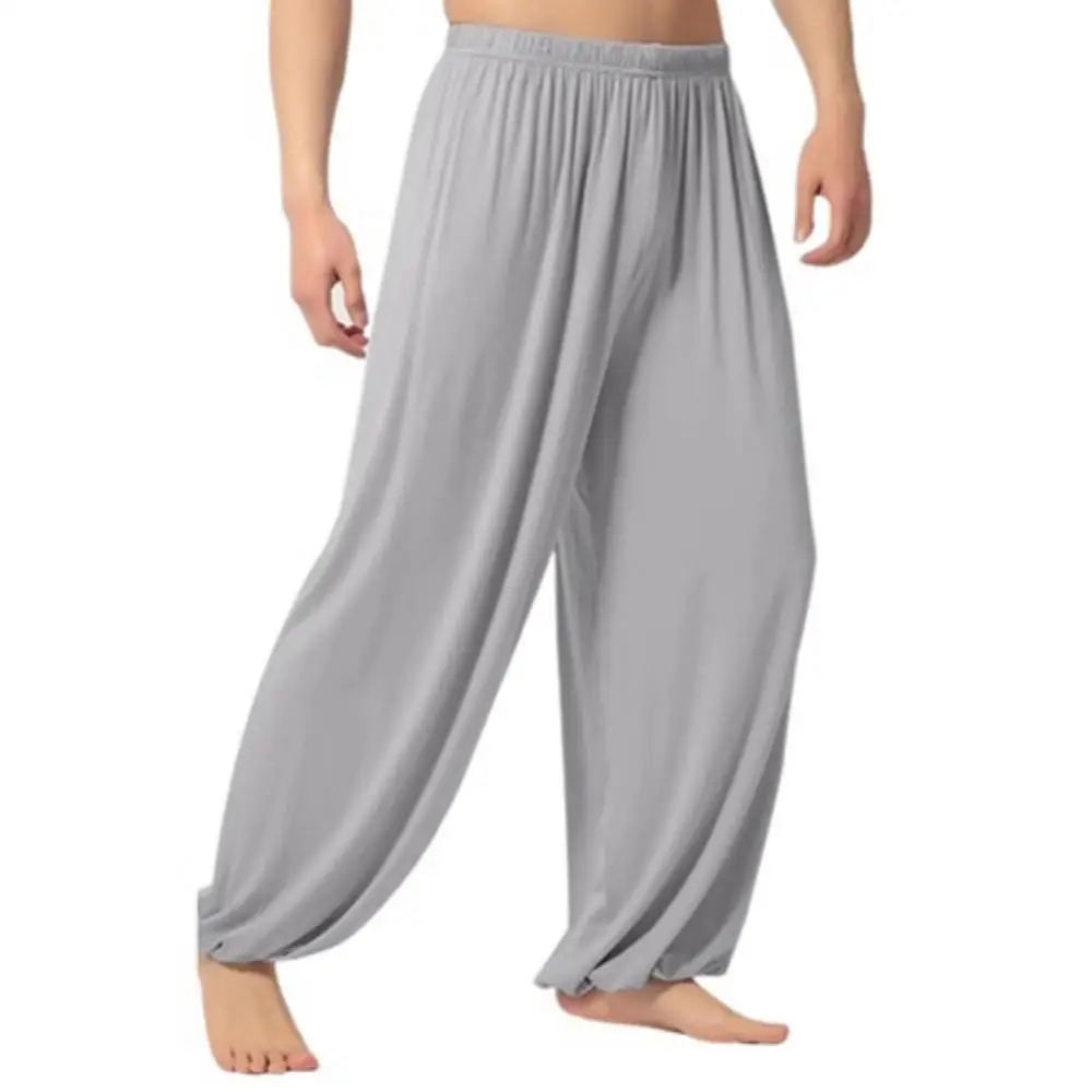 2026 Modal Men Pants Casual Harem Pants Solid Long Belly Dance Pants Boho Wide Trousers Baggy Trousers Joggers Sweatpants thumbnail 6