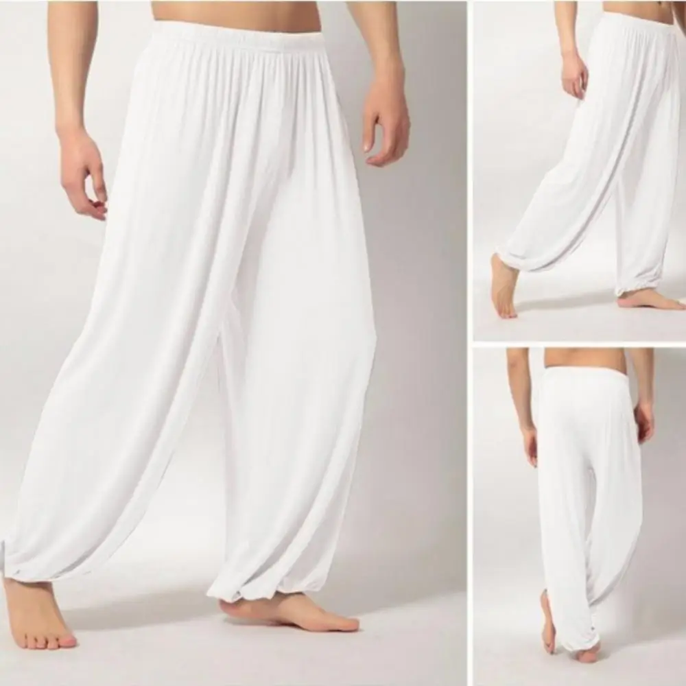 2026 Modal Men Pants Casual Harem Pants Solid Long Belly Dance Pants Boho Wide Trousers Baggy Trousers Joggers Sweatpants thumbnail 2