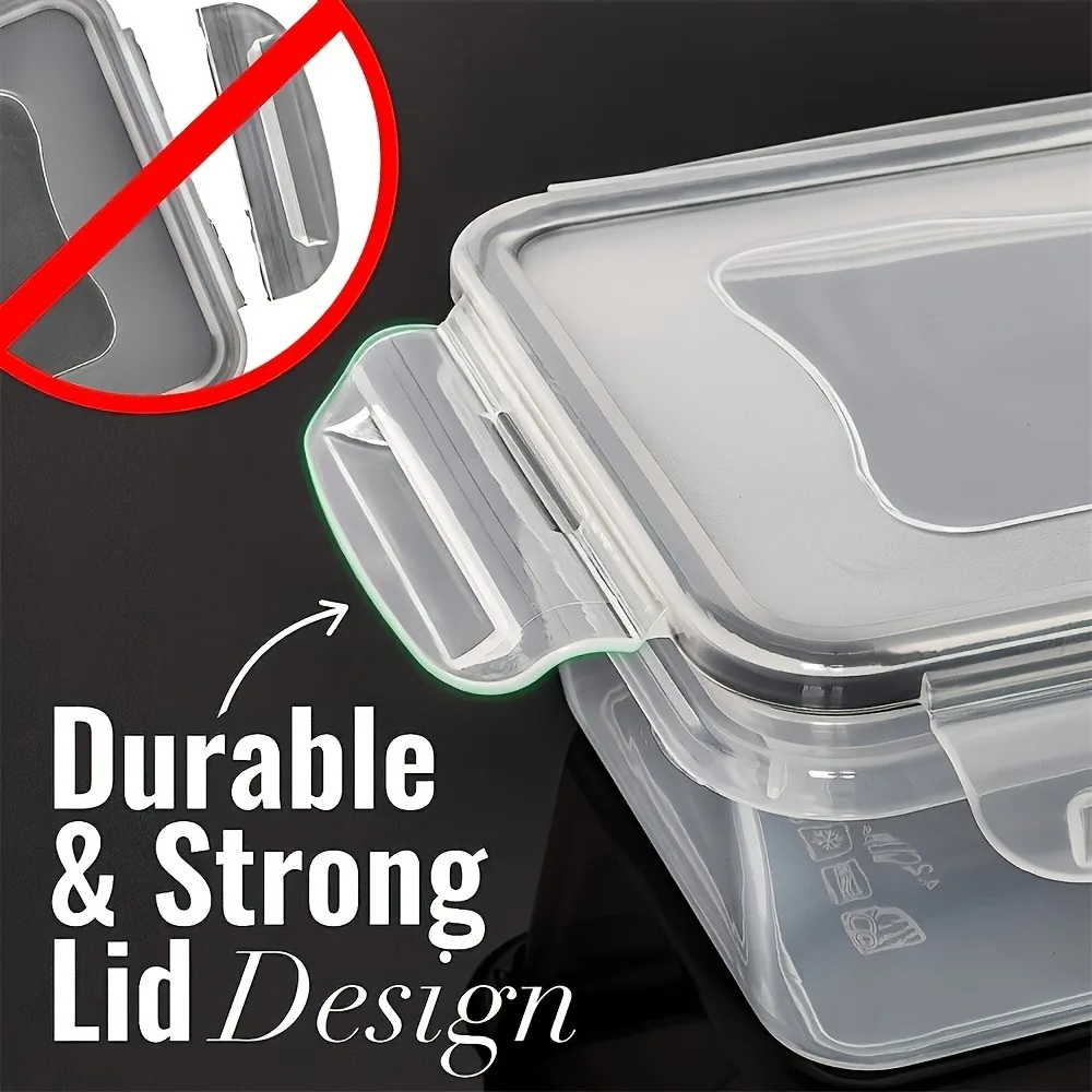 8-PC BPA-Free Airtight Food Containers with Locking Lids - Microwave/Freezer Safe PP Plastic Storage for Dry Goods/Fruit/Veggies thumbnail 6