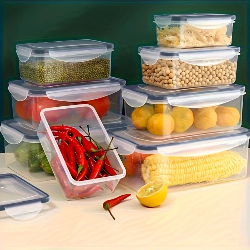 8-PC BPA-Free Airtight Food Containers with Locking Lids - Microwave/Freezer Safe PP Plastic Storage for Dry Goods/Fruit/Veggies thumbnail 5