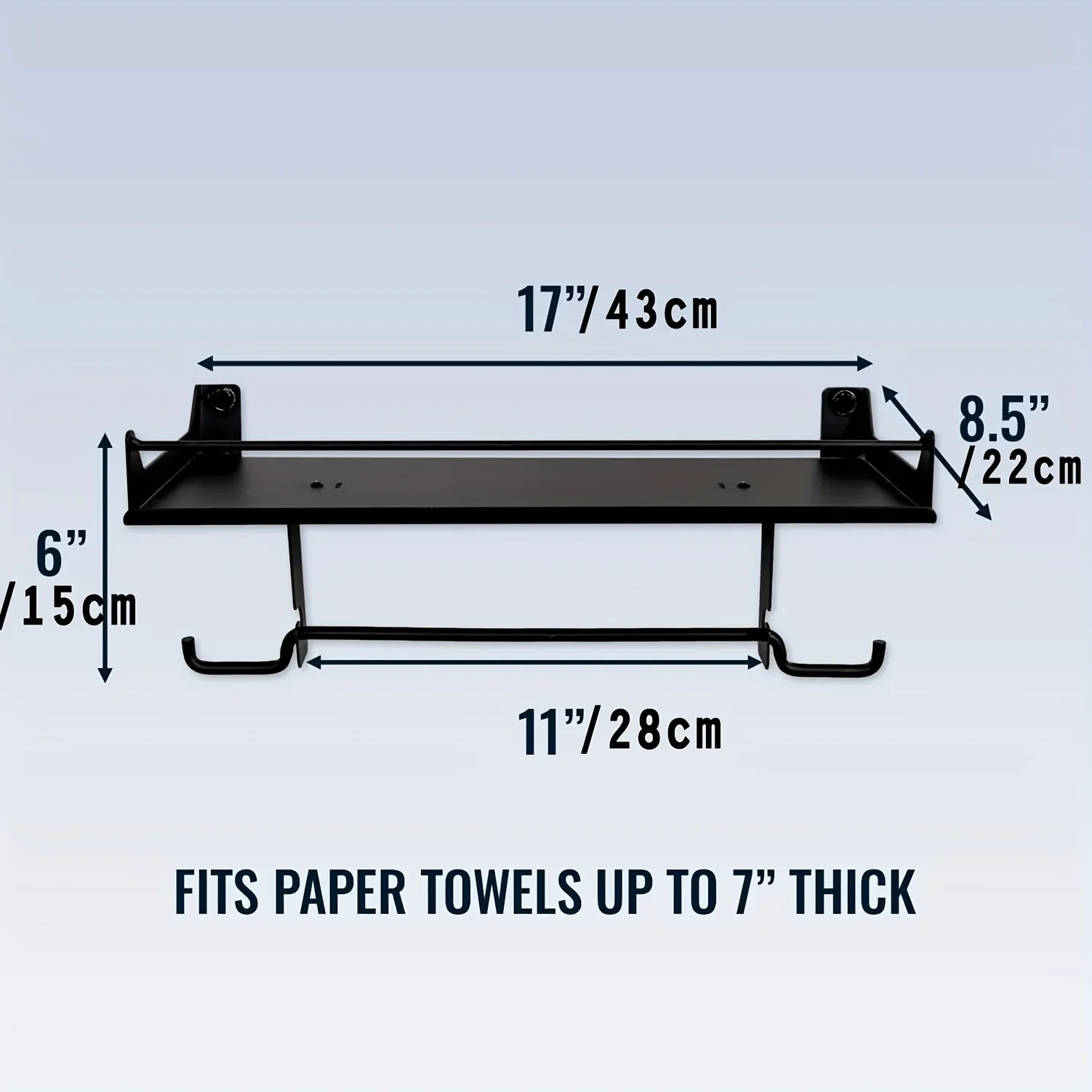 Garage Paper Towel Holder, Wall Mount Shelf, One-Hand Tear, Garage Organization and Storage Rack Holds 50 lbs thumbnail 2