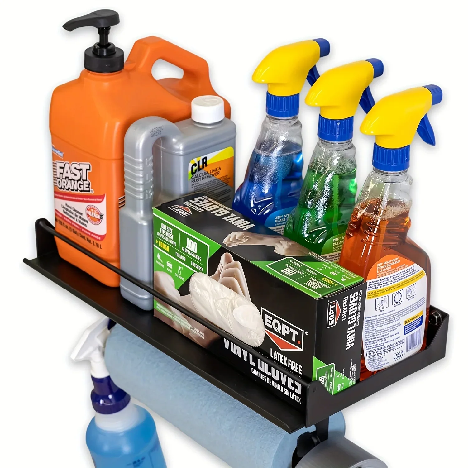Garage Paper Towel Holder, Wall Mount Shelf, One-Hand Tear, Garage Organization and Storage Rack Holds 50 lbs thumbnail 6
