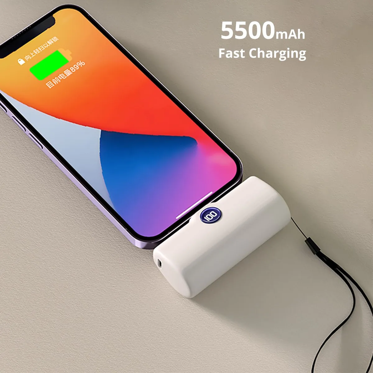 5500mAh Portable Charger Fast Charging Power Bank Compact Mini Powerbank for iPhone17 Samsung Xiaomi Cell Phone External Battery