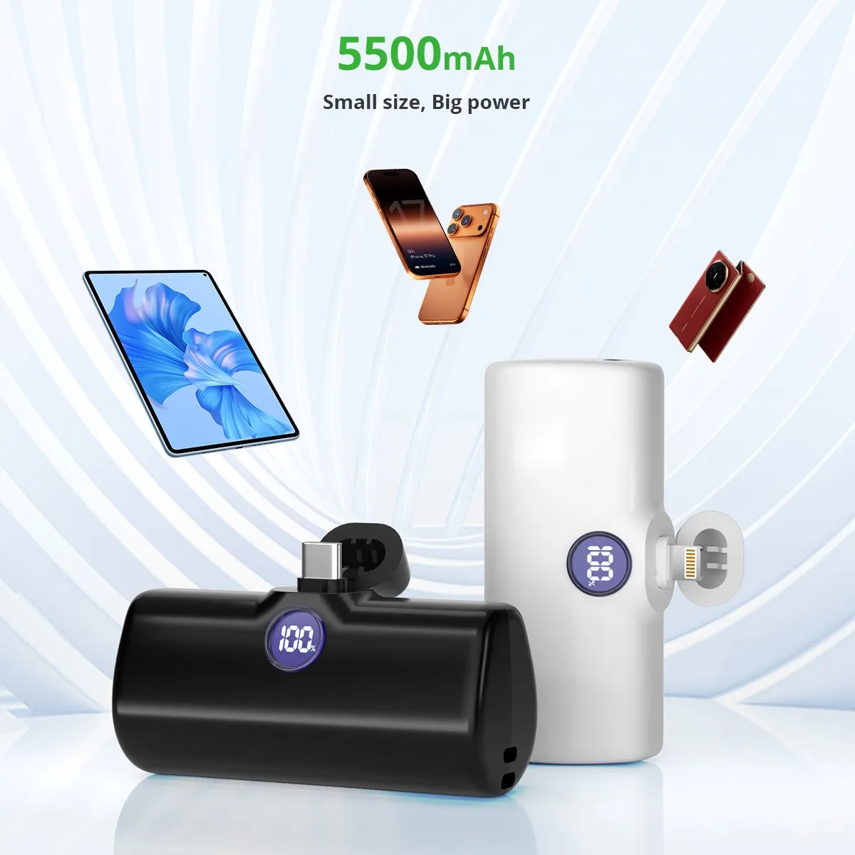 5500mAh Portable Charger Fast Charging Power Bank Compact Mini Powerbank for iPhone17 Samsung Xiaomi Cell Phone External Battery thumbnail 3