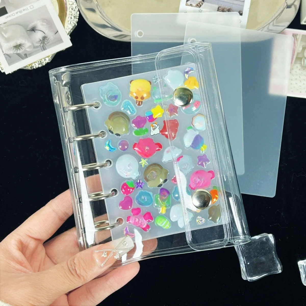 5/10/15Pcs/Bag A5/A6/A7/M5 Loose-Leaf Dividers, Translucent Frosted Dividers, Irregular Anti-Jamming Dividers, 3D Embossed Bubble Sticker Book, Sticker Book, Binder Dividers, Thickened Pp Material Loose-Leaf Dividers, Loose-Leaf Notebook Refill, Portable Sticker Book, Suitable for Sticker Storage, DIY Planner, Notebook, Scrapbook, Travel/Saving Planner, Student thumbnail 5