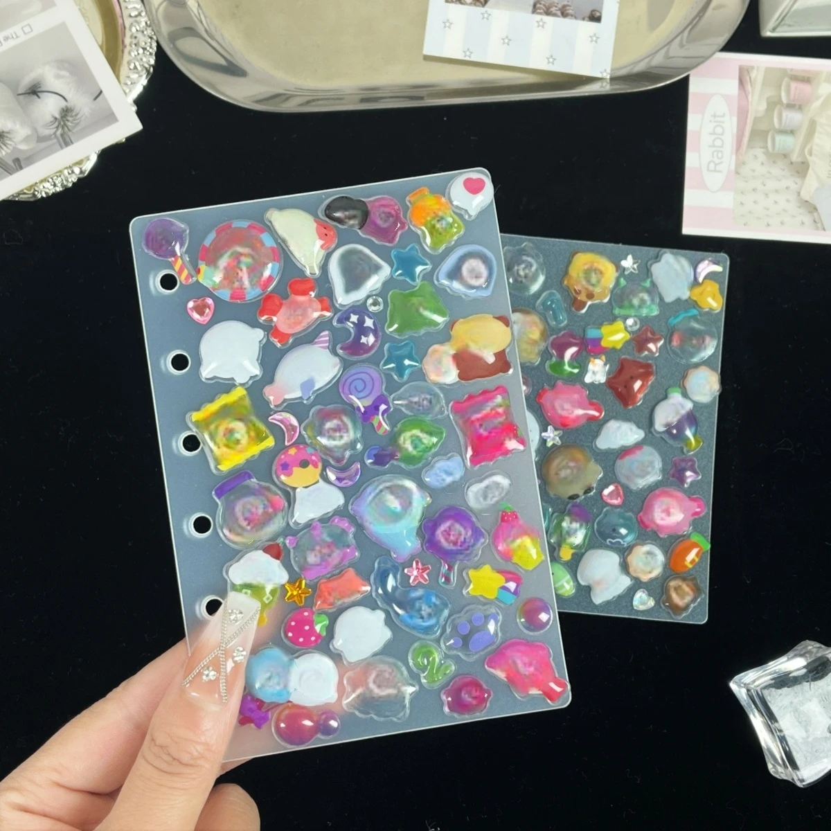 5/10/15Pcs/Bag A5/A6/A7/M5 Loose-Leaf Dividers, Translucent Frosted Dividers, Irregular Anti-Jamming Dividers, 3D Embossed Bubble Sticker Book, Sticker Book, Binder Dividers, Thickened Pp Material Loose-Leaf Dividers, Loose-Leaf Notebook Refill, Portable Sticker Book, Suitable for Sticker Storage, DIY Planner, Notebook, Scrapbook, Travel/Saving Planner, Student thumbnail 6