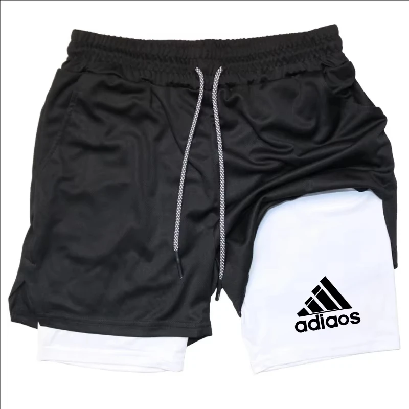 Men'S Compression Shorts Summer Gym Fitness Running Training Sports Shorts Two-In-One Mesh Breathable Quick-Drying Shorts thumbnail 5