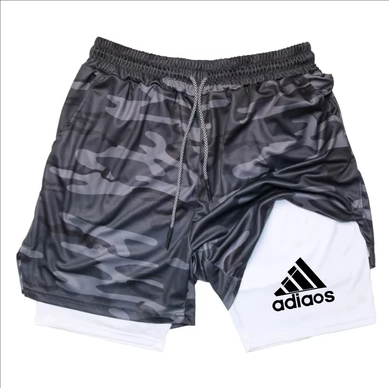 Men'S Compression Shorts Summer Gym Fitness Running Training Sports Shorts Two-In-One Mesh Breathable Quick-Drying Shorts thumbnail 6