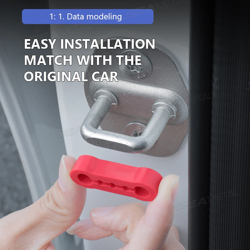 SEAMETAL 4pcs Universal Car Door Lock Damper Buffer Sillcone Deadener Seal Shock Absorber Noise Insulation for Car Accessories thumbnail 3