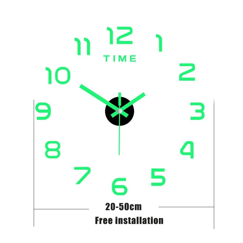 ​Luminous Wall Clock Digital Clock Wall Stickers Wall Clock For Living Room Home Decor Removable Modern Design Easy To Install thumbnail 6