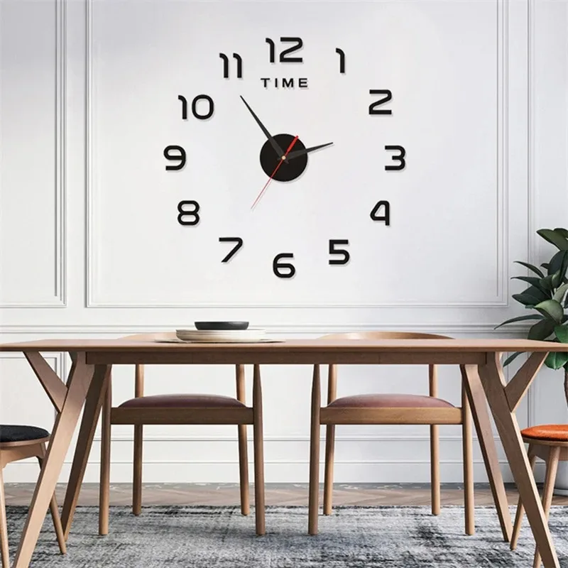 ​Luminous Wall Clock Digital Clock Wall Stickers Wall Clock For Living Room Home Decor Removable Modern Design Easy To Install thumbnail 4