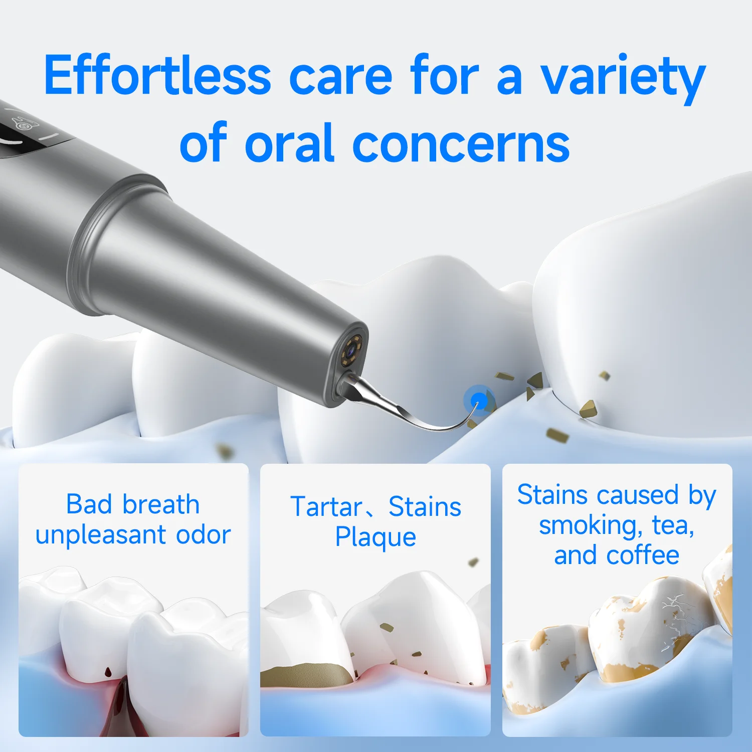 CURVY MOON Visible Electric Ultrasonic Tooth Cleaner with Camera Tartar Remover Tooth Stain Cleaning Tools Teeth Whitening Care thumbnail 3