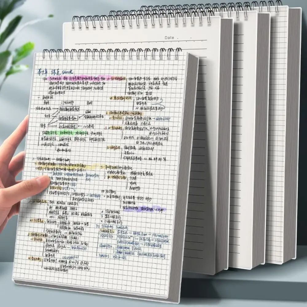 Thickened A4/A5/A6/B5 Coil Notebook Grids/Blank/Horizontal Line Flip Over Design Sketchbook Spiral Notepad Students Gift