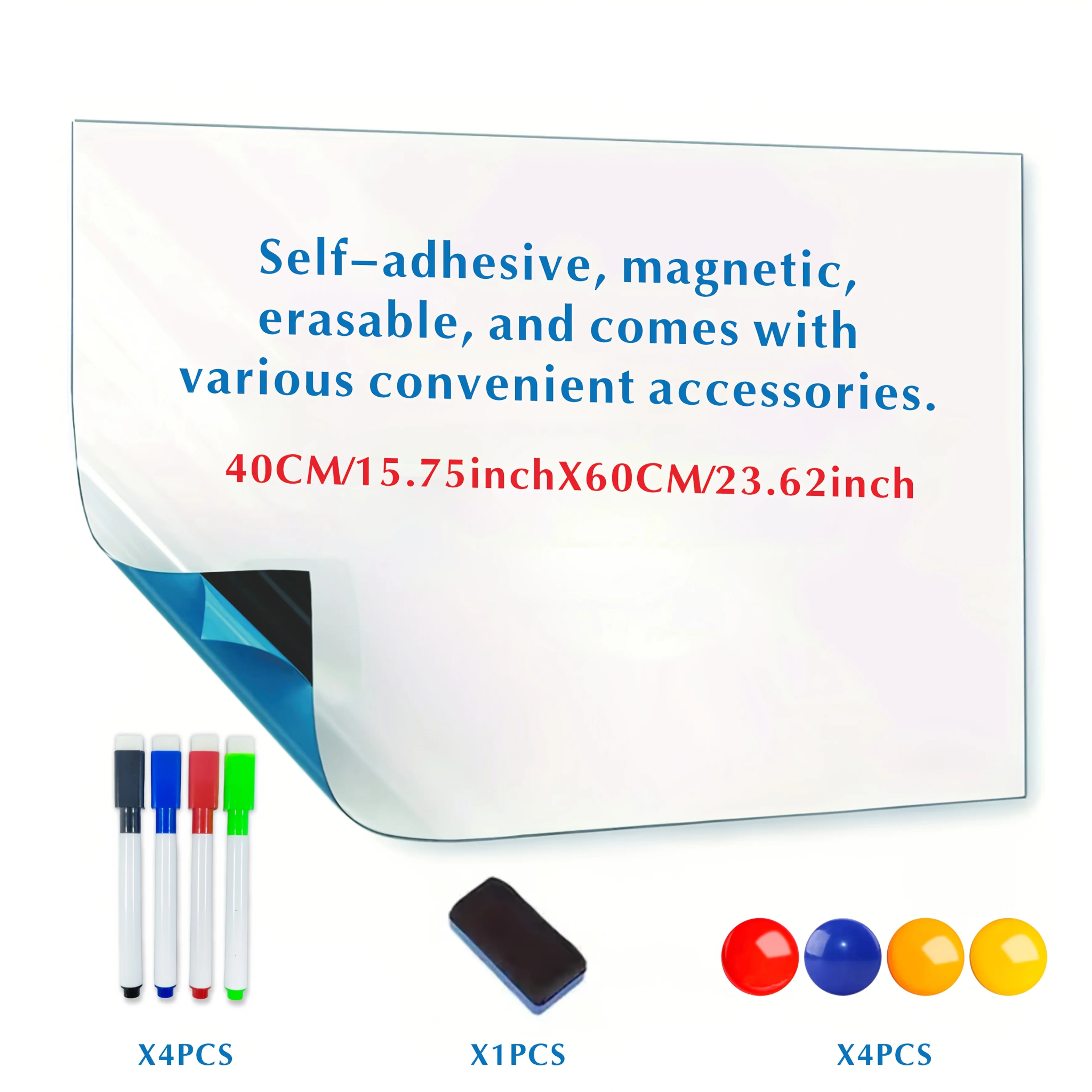 Erasable Magnetic Whiteboard Sticker, Self-adhesive Wall Whiteboard, Suitable for Back-to-school Season, Classroom Office Use thumbnail 4
