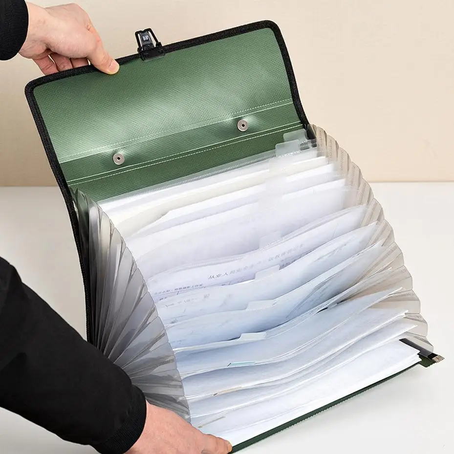 1 Pcs A4 Organ Bag Multi-layer Folder Large-capacity Portable Office Document Bags Desk Organizador Storage Data File Briefcase thumbnail 5