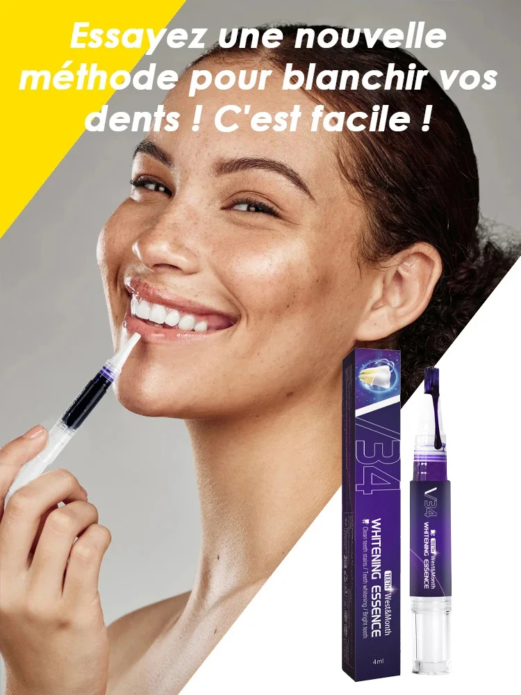 Purple instant teeth whitening pen cleans teeth stains without sensitivity, resulting in a brighter and whiter smile thumbnail 4