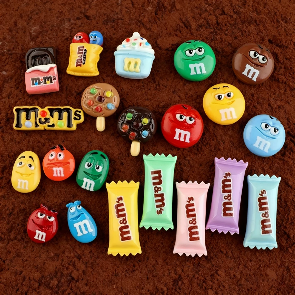 20Pcs Mix Colors Resin M Beans Chocolate Candy Flatback Cabochon DIY Crafts Scrapbooking Embellishment Hair Clip Accessories thumbnail 3
