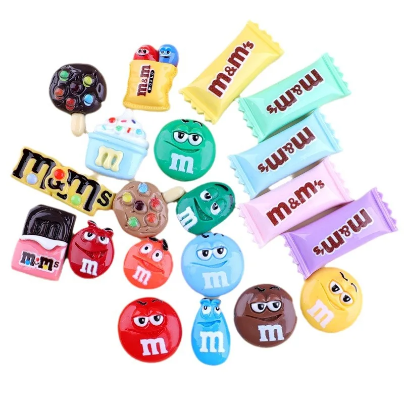 20Pcs Mix Colors Resin M Beans Chocolate Candy Flatback Cabochon DIY Crafts Scrapbooking Embellishment Hair Clip Accessories thumbnail 5
