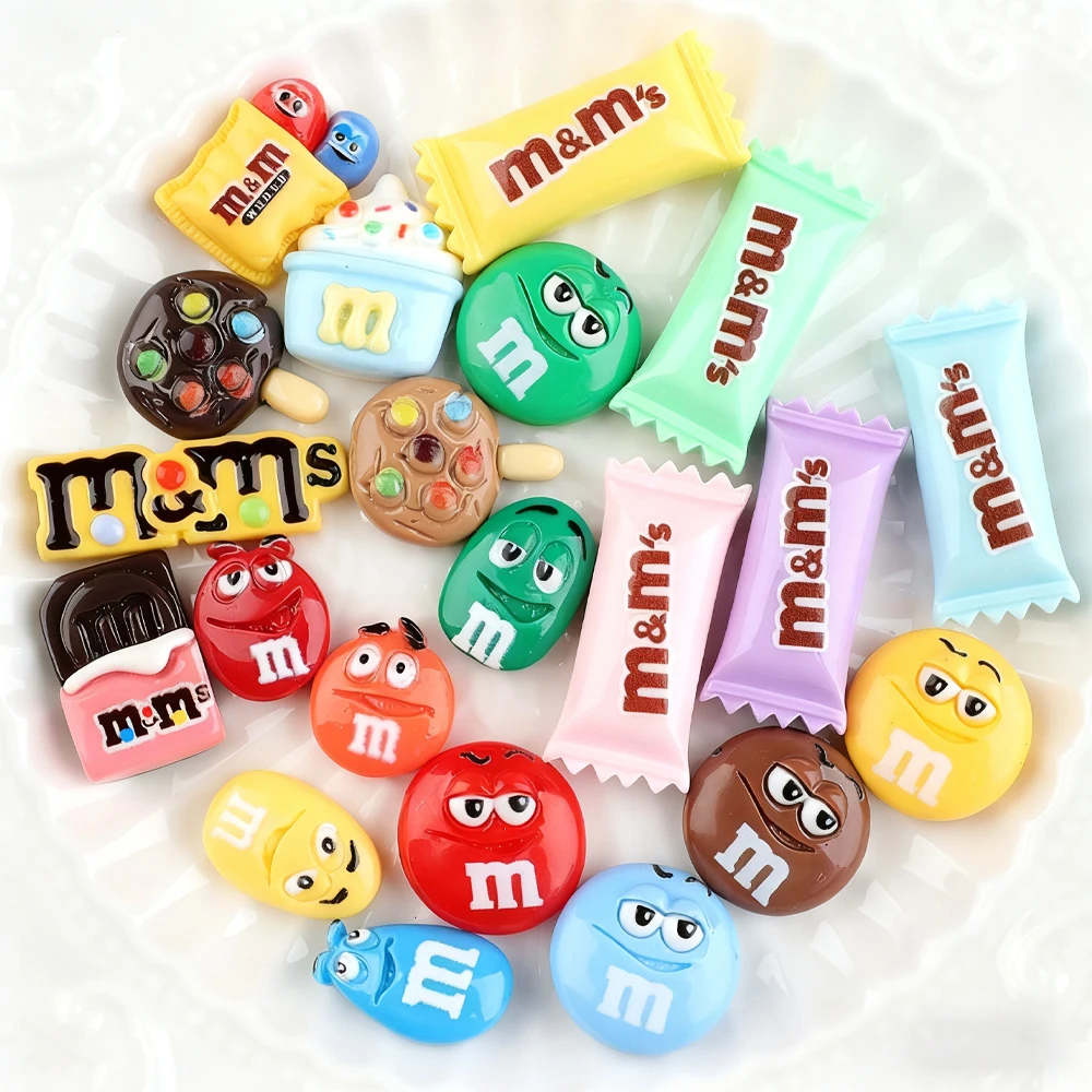20Pcs Mix Colors Resin M Beans Chocolate Candy Flatback Cabochon DIY Crafts Scrapbooking Embellishment Hair Clip Accessories thumbnail 6