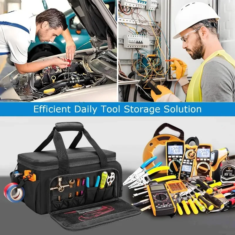 Upgraded Toolkit Anti-friction Bottom Tactical Hand Tool Bag Multi-purpose Work Tote for Repairman Carpenter thumbnail 4