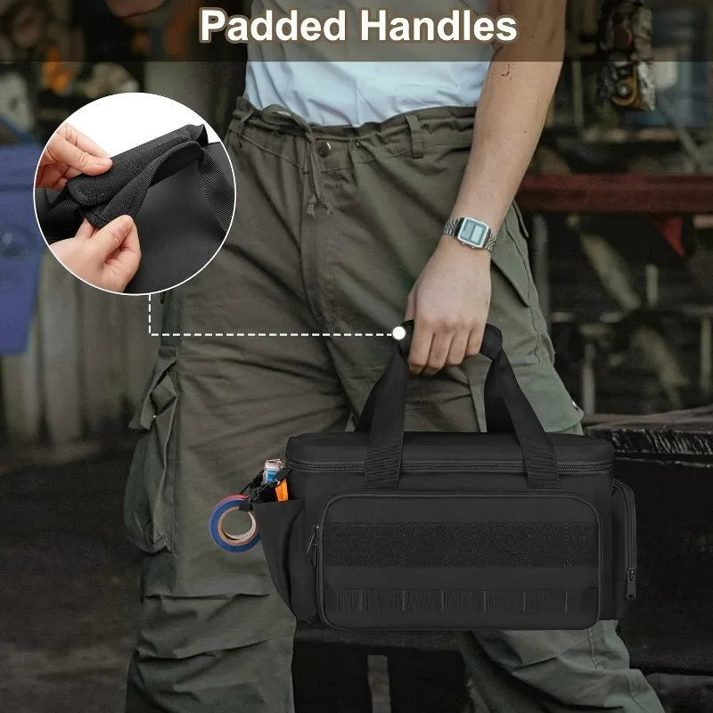 Upgraded Toolkit Anti-friction Bottom Tactical Hand Tool Bag Multi-purpose Work Tote for Repairman Carpenter thumbnail 6